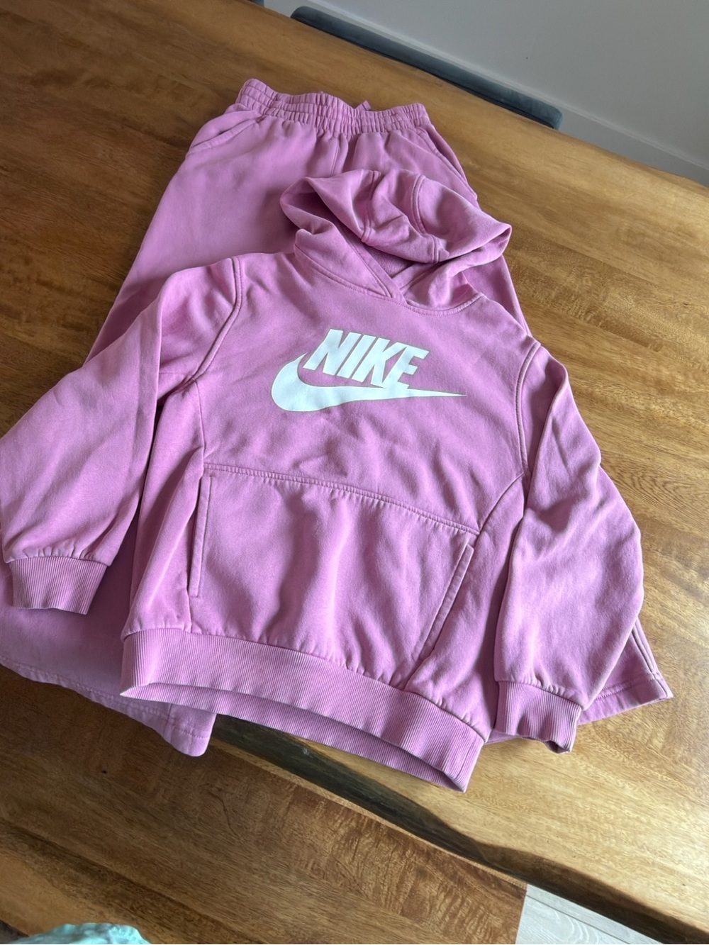 Nike Kids Pink Hoodie & Joggers Set - Pink & White Logo - Picture 2 of 4